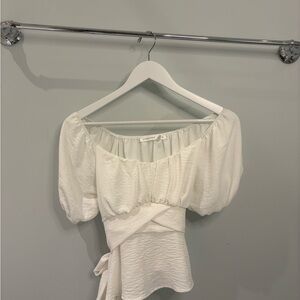 Altar'd State Cream Puff Sleeve Blouse